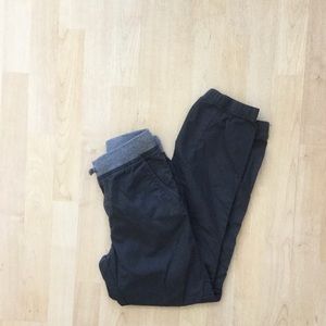 Boys’ drawstring joggers in dark grey. Size 14.